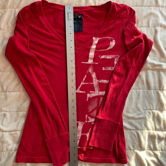 American Eagle Outfitters Y2k V-Neck Long sleeve Top - Picture 9 of 9